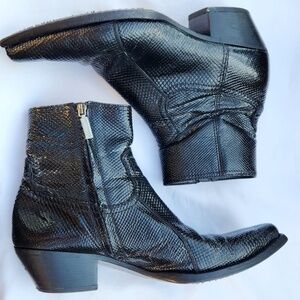 Saint Laurent Paris Lukas Black Lizard Iguana Boots Western Cowboy Python 43 10